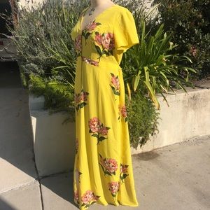 ASOS CURVE Yellow Floral Summer Maxi Dress